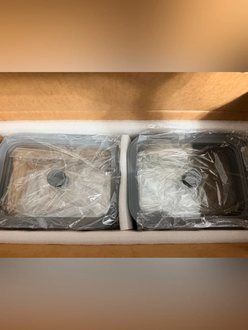 Food Storage Containers Set with Airtight Lids - Clear (Gray Trim)